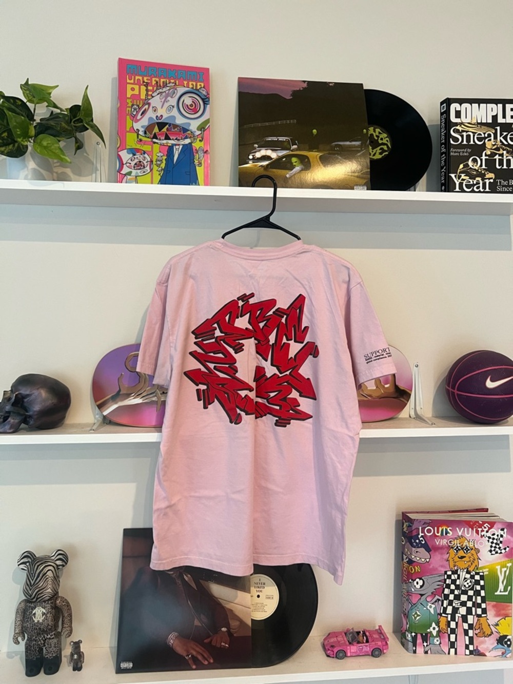 Supreme Pink Short Sleeve Tee with Red Graphic